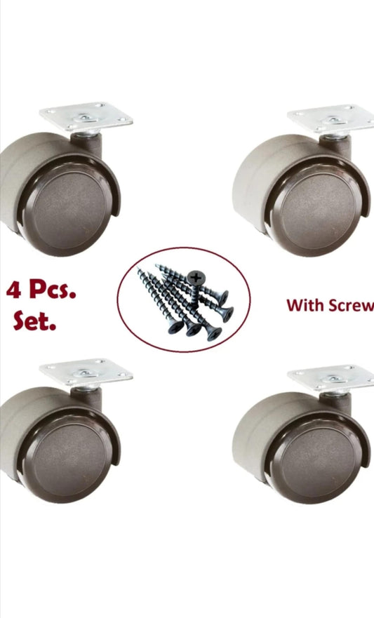 Premium 1.5 Inch Heavy Duty Caster Wheels (Set of 4) | 360° Smooth Swivel for Furniture & Equipment - VibeDroid