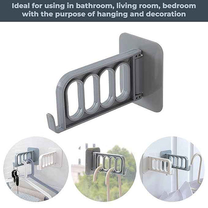 Multi-Purpose 4-Slot Space Saving Folding Wall Hanger