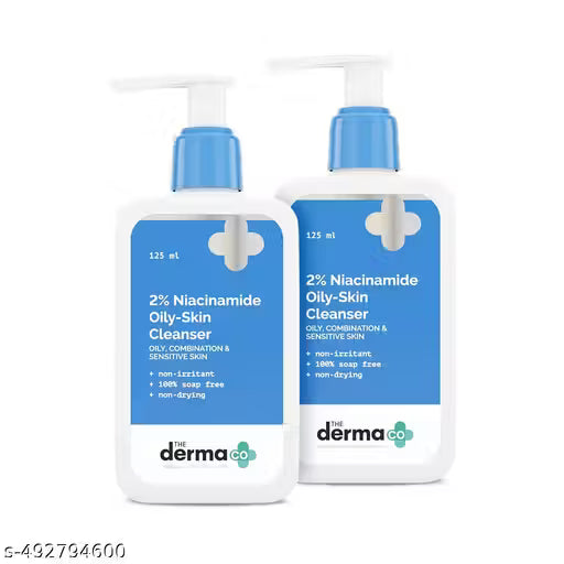 The Derma Co 2% Niacinamide Oily Skin Cleanser (Pack of 2, 250ml) - VibeDroid