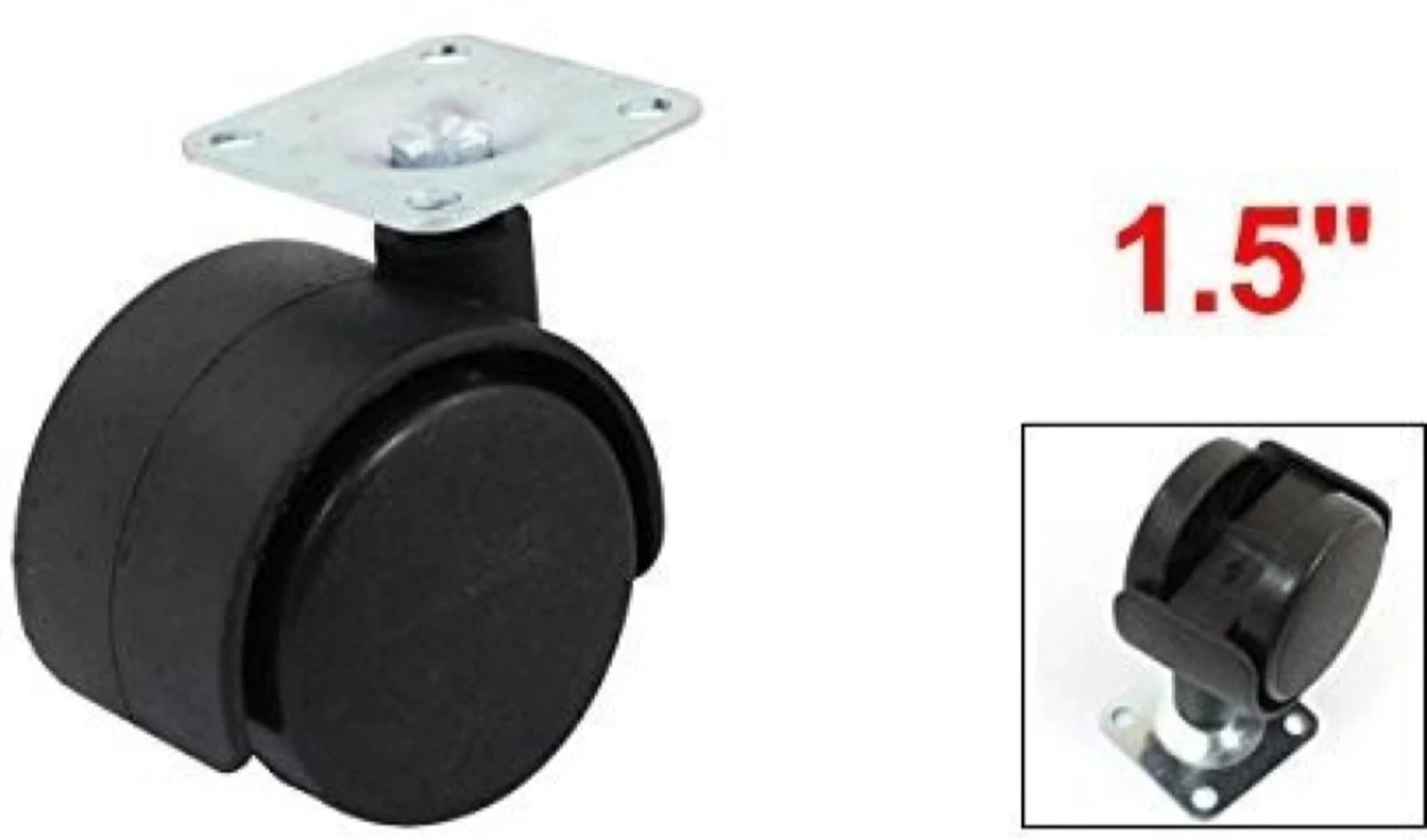 Premium 1.5 Inch Heavy Duty Caster Wheels (Set of 4) | 360° Smooth Swivel for Furniture & Equipment - VibeDroid
