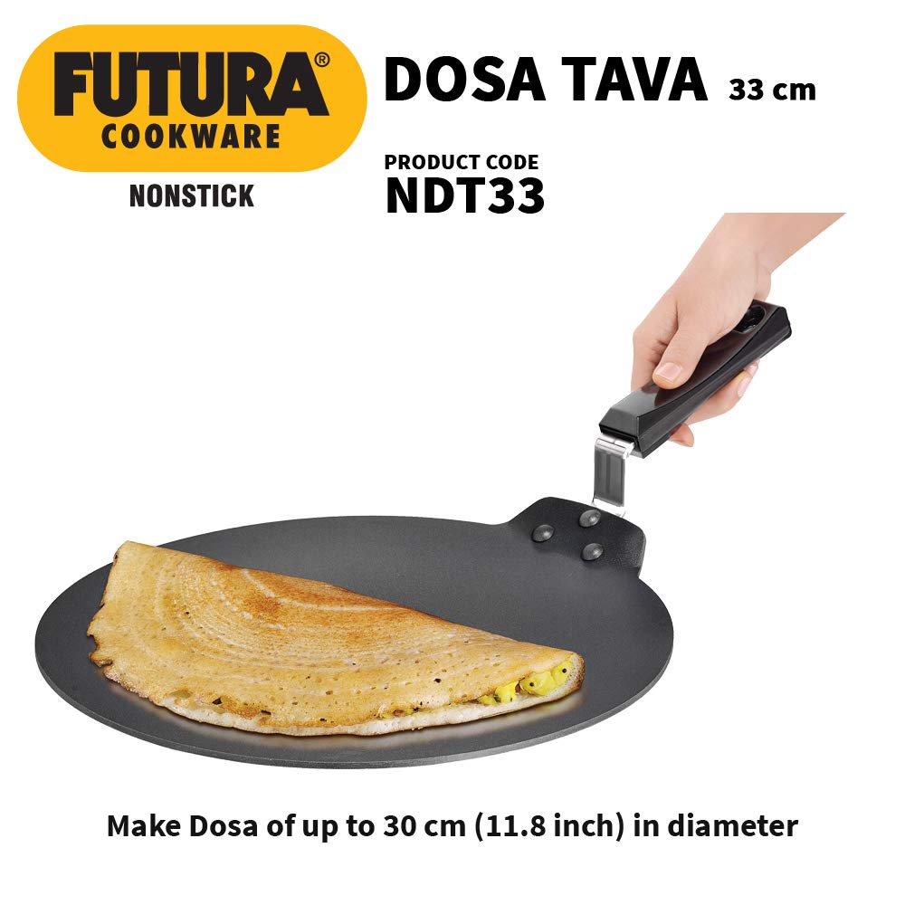 Hawkins Futura Nonstick Dosa Tava, Diameter 33 cm, Thickness 4.88 mm (NDT33) - VibeDroid