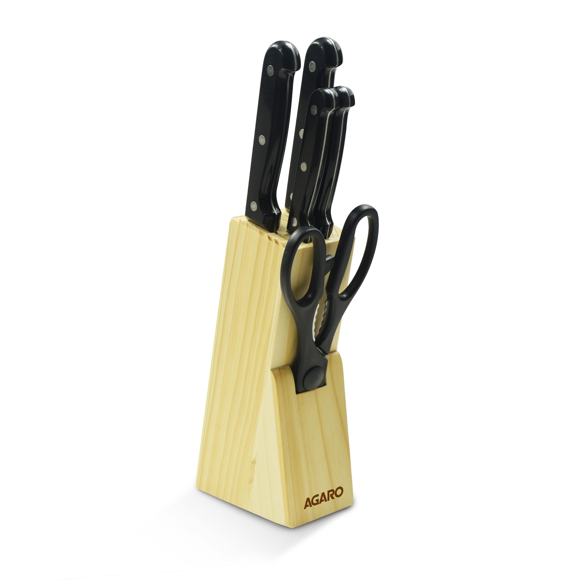 6 Pcs Kitchen Knife Set, 4 Knives, 1 Scissor, 1 Wooden Case, Home & Restaurant Use - VibeDroid