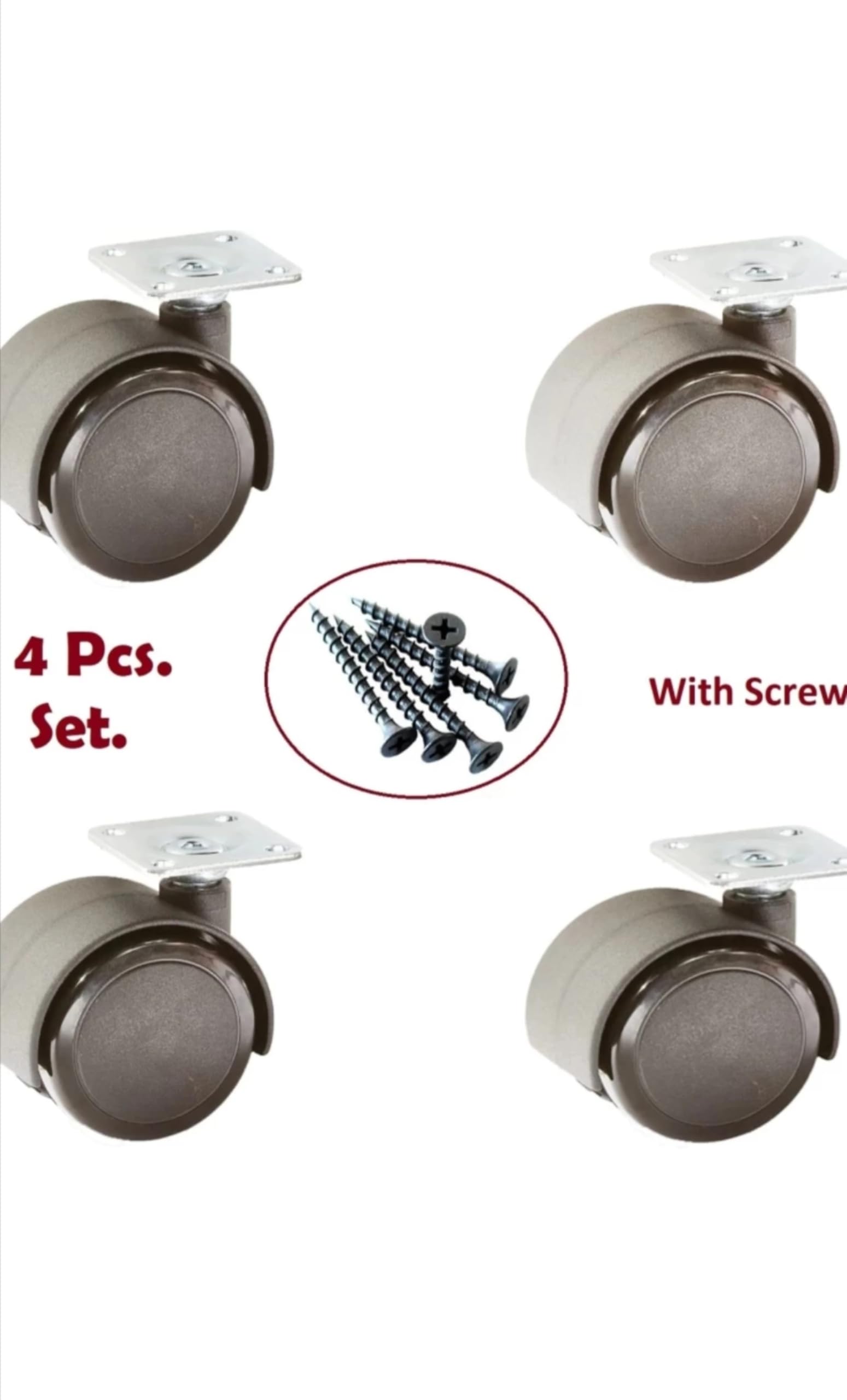 Premium 1.5 Inch Heavy Duty Caster Wheels (Set of 4) | 360° Smooth Swivel for Furniture & Equipment - VibeDroid
