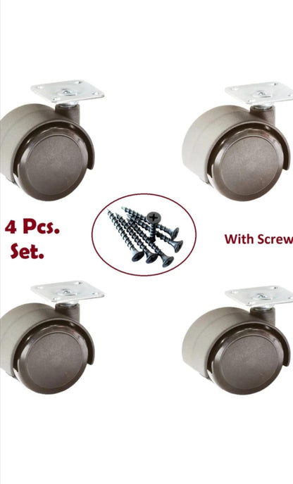 Premium 1.5 Inch Heavy Duty Caster Wheels (Set of 4) | 360° Smooth Swivel for Furniture & Equipment - VibeDroid
