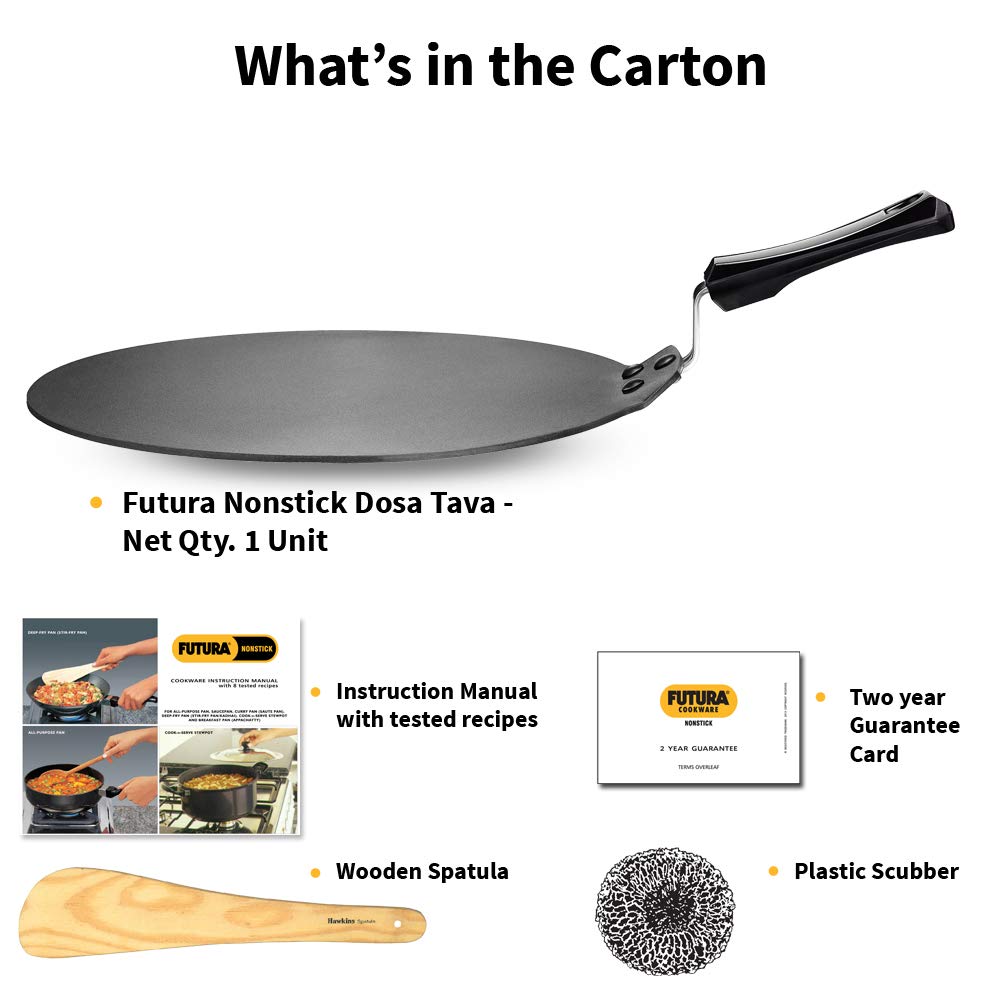 Hawkins Futura Nonstick Dosa Tava, Diameter 33 cm, Thickness 4.88 mm (NDT33) - VibeDroid