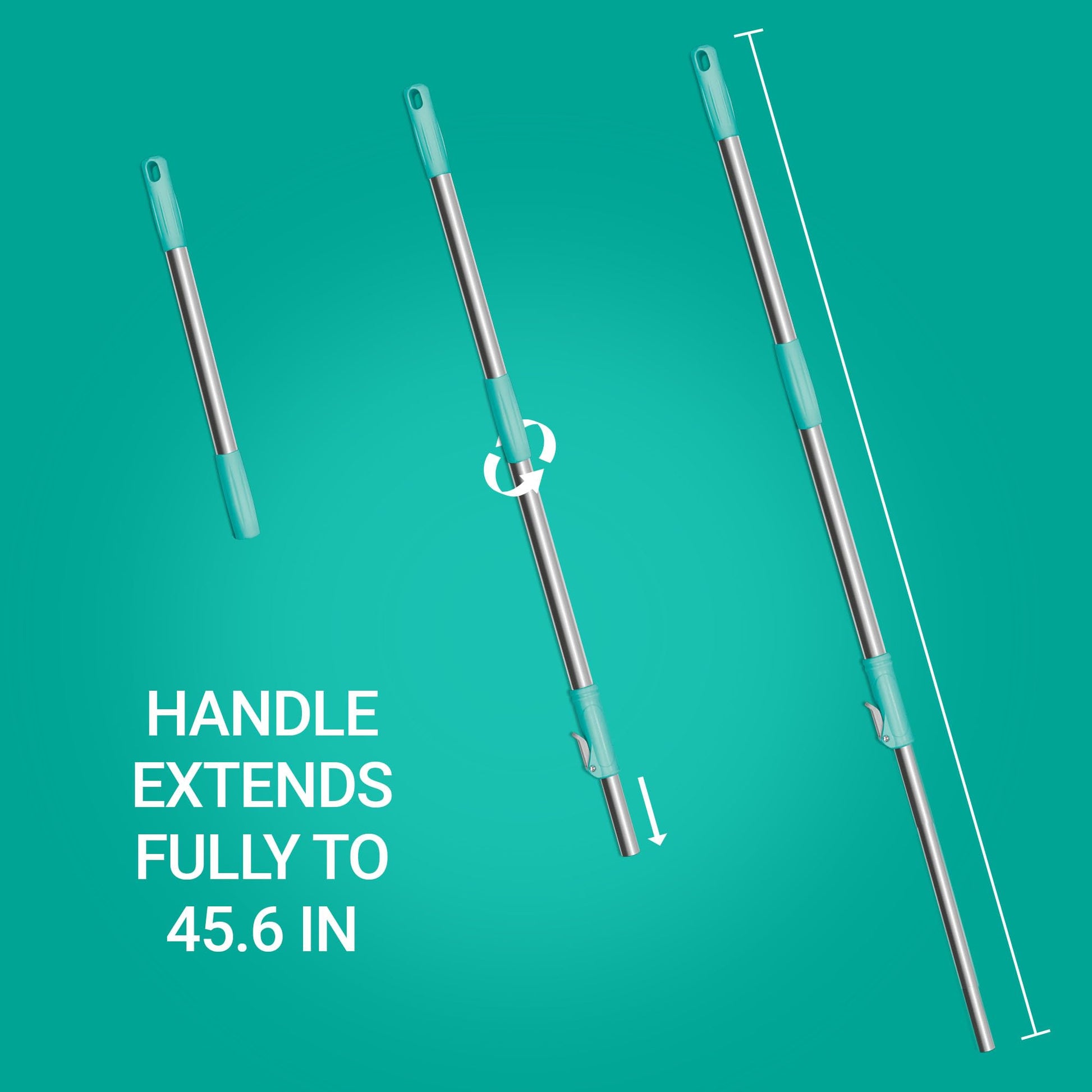 Spotzero by Milton Prime Stainless Steel Wringer Spin Mop with Big Wheel, Puller Handle, Bucket Floor Cleaning and Mopping System 360° Flexible,2 Microfiber Refills, Big Size, Aqua Green - Home - VibeDroid