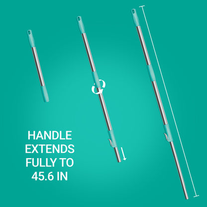 Spotzero by Milton Prime Stainless Steel Wringer Spin Mop with Big Wheel, Puller Handle, Bucket Floor Cleaning and Mopping System 360° Flexible,2 Microfiber Refills, Big Size, Aqua Green - Home - VibeDroid