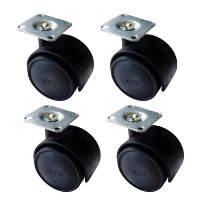 Premium 1.5 Inch Heavy Duty Caster Wheels (Set of 4) | 360° Smooth Swivel for Furniture & Equipment - VibeDroid