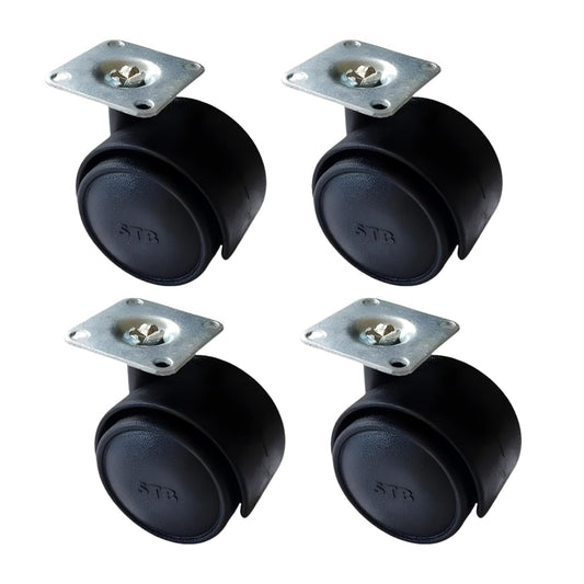 Premium 1.5 Inch Heavy Duty Caster Wheels (Set of 4) | 360° Smooth Swivel for Furniture & Equipment - VibeDroid