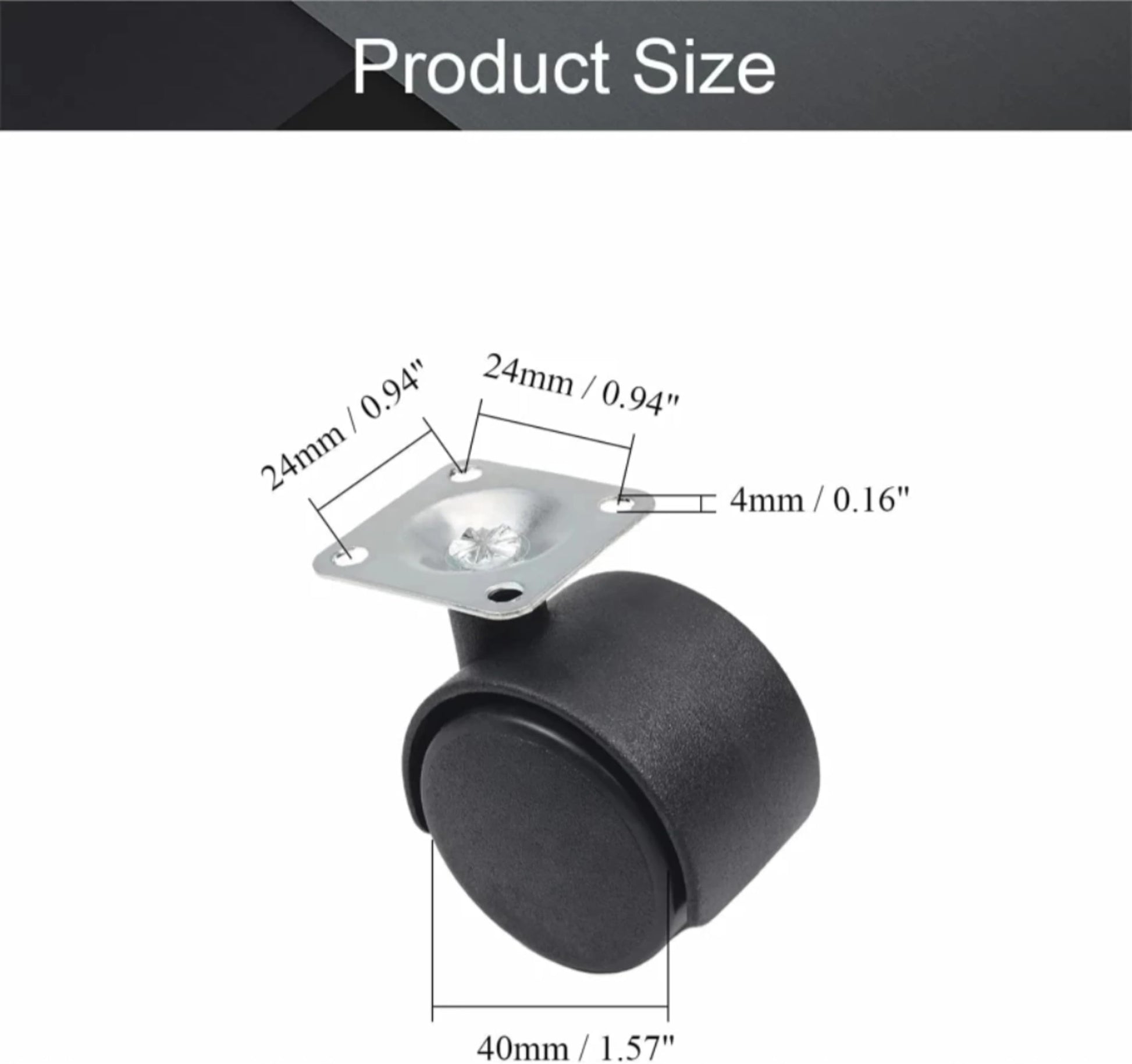 Premium 1.5 Inch Heavy Duty Caster Wheels (Set of 4) | 360° Smooth Swivel for Furniture & Equipment - VibeDroid