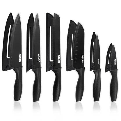 6 Pcs Kitchen Knife Set with Cover for Home & Restaurant Use - VibeDroid