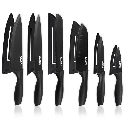 6 Pcs Kitchen Knife Set with Cover for Home & Restaurant Use - VibeDroid