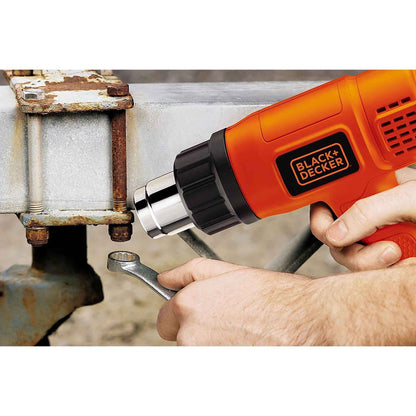 BLACK+DECKER KX1800-B1, 1800 W, Dual Temperature High Speed Corded Heat Gun for Removing & Drying Paint Coats, Remelting Adhesives & Shrink Wrapping, 3 Metre Cable, Orange & Black