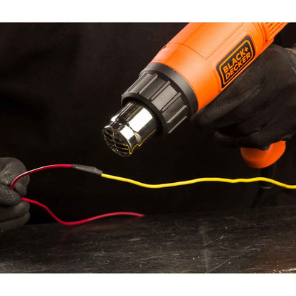 BLACK+DECKER KX1800-B1, 1800 W, Dual Temperature High Speed Corded Heat Gun for Removing & Drying Paint Coats, Remelting Adhesives & Shrink Wrapping, 3 Metre Cable, Orange & Black