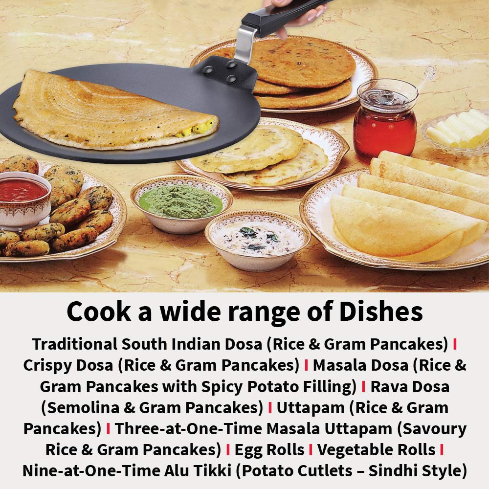 Hawkins Futura Nonstick Dosa Tava, Diameter 33 cm, Thickness 4.88 mm (NDT33) - VibeDroid