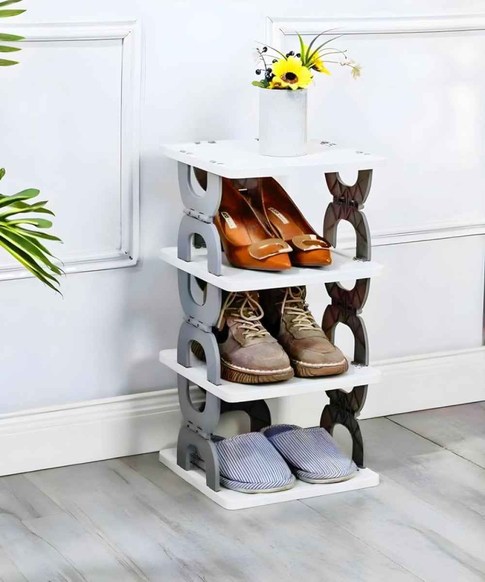 Premium Multi-Tier Freestanding Storage & Shoe Rack. Freestanding Book Rack for Home