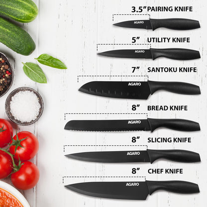 6 Pcs Kitchen Knife Set with Cover for Home & Restaurant Use - VibeDroid