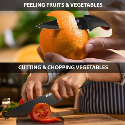 6 Pcs Kitchen Knife Set with Cover for Home & Restaurant Use - VibeDroid