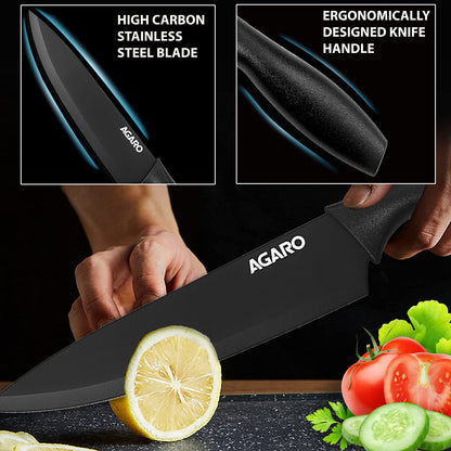 6 Pcs Kitchen Knife Set with Cover for Home & Restaurant Use - VibeDroid