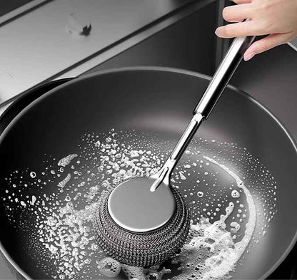 Stainless Steel Long Handle Scrubber(Pack of 2)