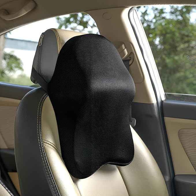 Premium Ergonomic Memory Foam Car Neck Rest Pillow. Car Neck Rest Memory Foam Solid Pillow BIG (RHR)