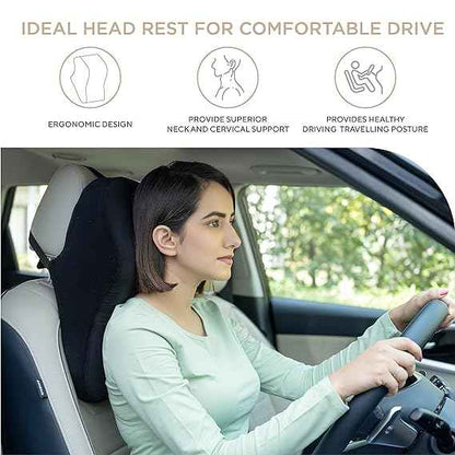 Premium Ergonomic Memory Foam Car Neck Rest Pillow. Car Neck Rest Memory Foam Solid Pillow BIG (RHR)