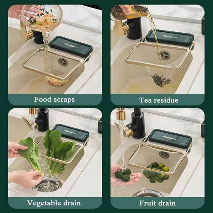 Kitchen Sink Filter Rack with Sink Filter Mesh Bags (100 Pcs)