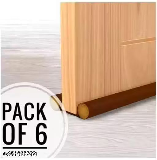 Door Guard Bottom Seal Strip - Soundproof & Dust Protector (39 Inches, Pack of 6, Brown) - VibeDroid