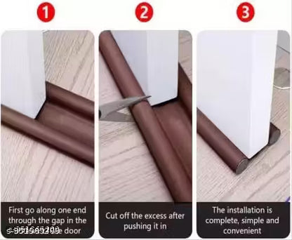 Door Guard Bottom Seal Strip - Soundproof & Dust Protector (39 Inches, Pack of 6, Brown) - VibeDroid